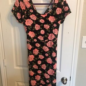 Forever 21 floral stretchy bodycon dress